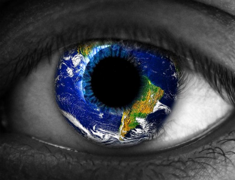 Free stock image of Human eye with planet Earth created by Jack Moreh