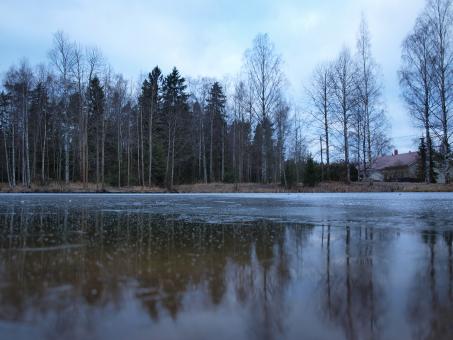 Free Stock Photo of Frozen pond