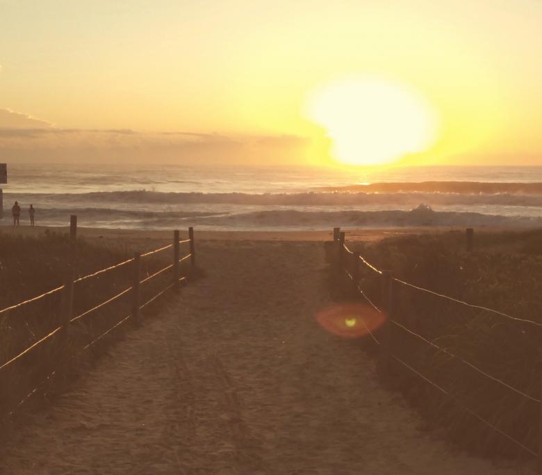 Free stock image of Sunrise on the beach created by Geoff Gartly