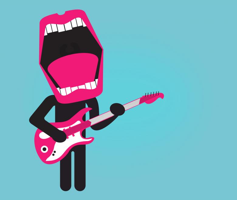 Free stock image of Stylized singer playing electric guitar created by Jack Moreh
