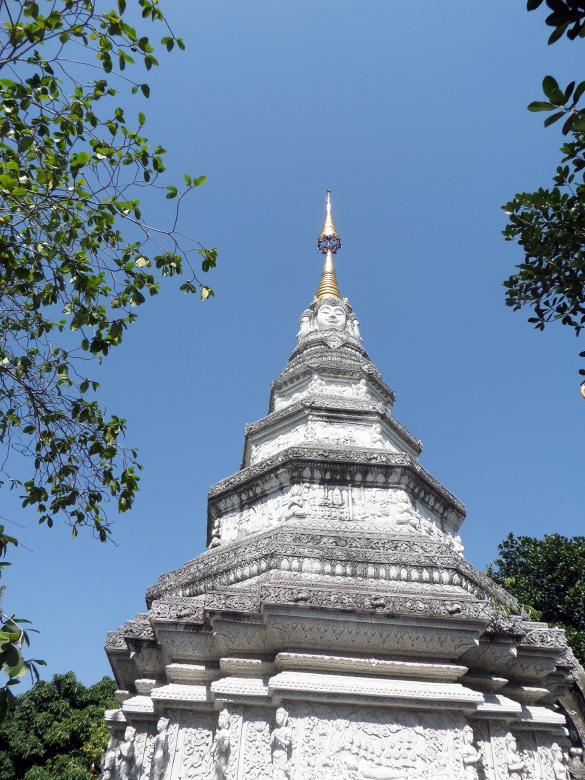 Free stock image of Buddha face on pagoda created by Chas Mac