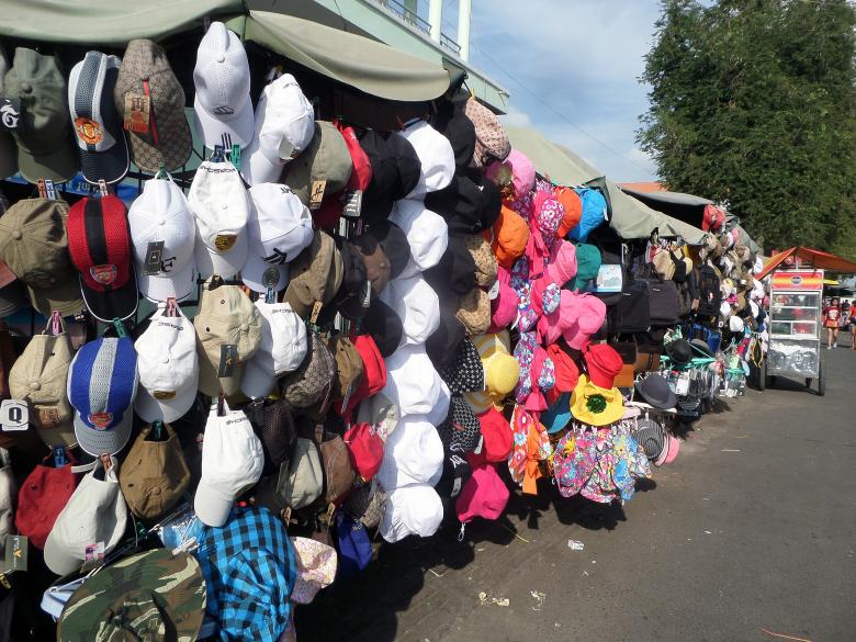 Free stock image of Hat stalls at market created by Chas Mac