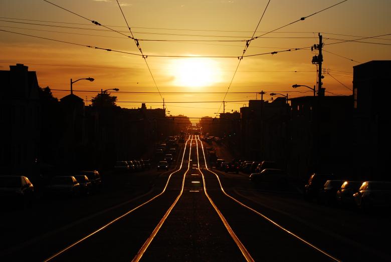 Free stock image of Tracks into the Sunset created by Unsplash