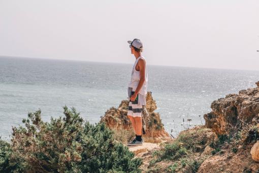 Free Stock Photo of Man On The Cliff