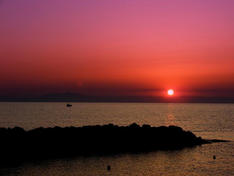 Free stock image of Sunset over the Sea created by Pixabay