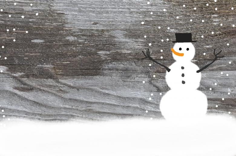 Free stock image of Snowman on Wood created by Pixabay