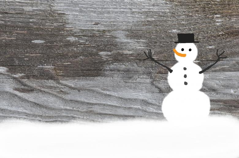 Free stock image of Snowman on Wooden Background created by Pixabay