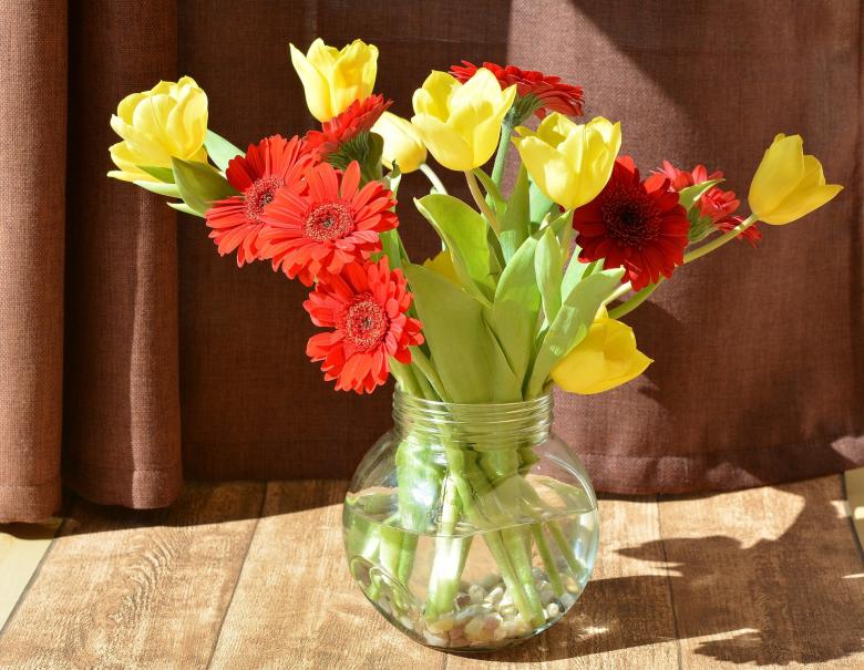 Free stock image of Red and Yellow Flowers created by Pixabay