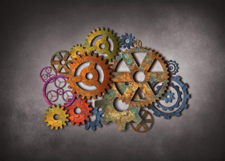 Free stock image of Rusty Cogwheels on Dark Background created by Jack Moreh