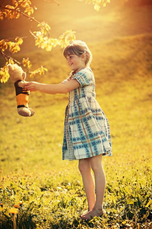 Free stock image of Girl with her Toy created by Pixabay