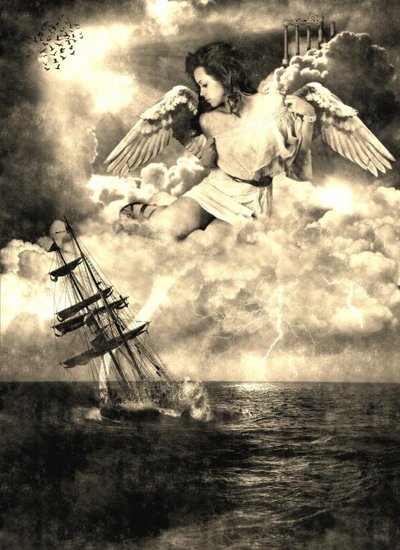 Free stock image of Angel in the Sky created by Pixabay