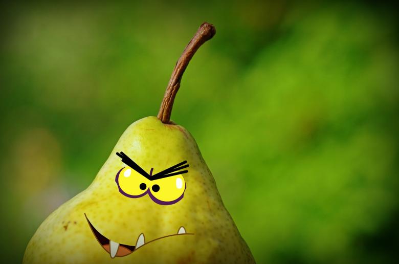Free stock image of Angry Pear created by Pixabay