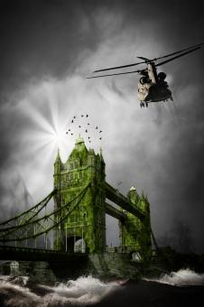 Free Stock Photo of Flying over the London Bridge 