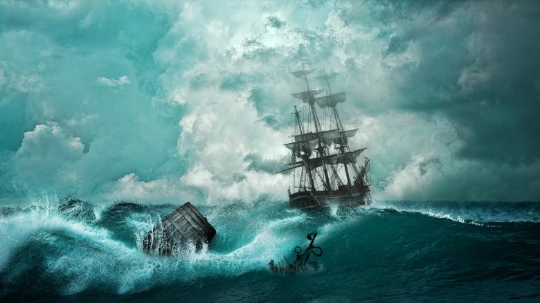 Free stock image of Ship in the Storm created by Pixabay