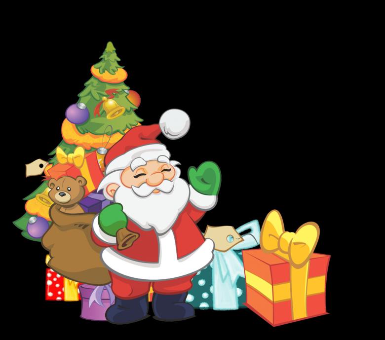 Free stock image of Santa with Christmas Gifts created by Pixabay