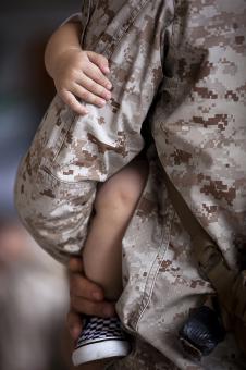 Free Stock Photo of Soldier with his Kid