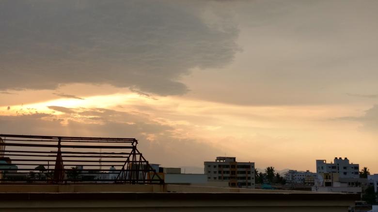 Free stock image of Evening Sky over City created by k sangeeta