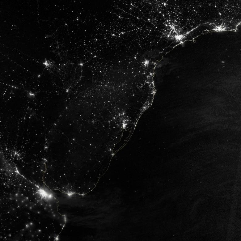 Free stock image of South America from Space created by Pixabay