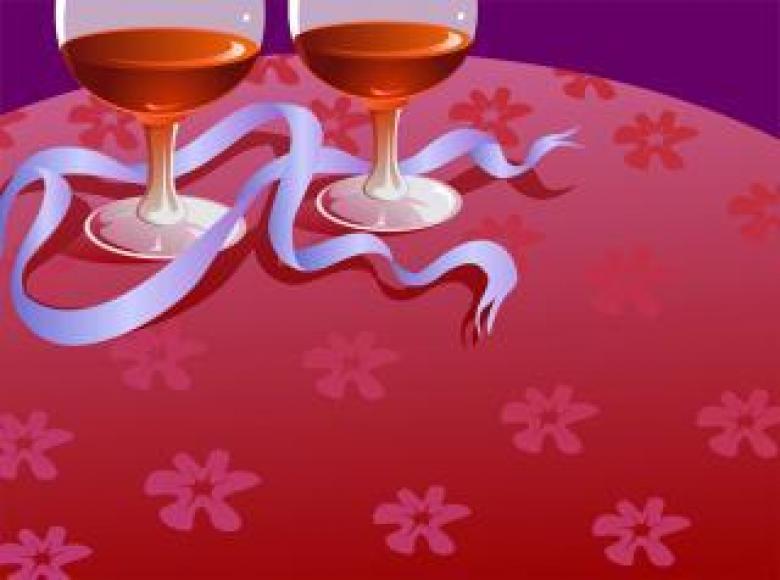 Free stock image of Two Wine Glasses and Ribbon created by maa illustrations