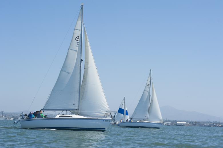 Free stock image of Sailboats in the Sea created by Pixabay