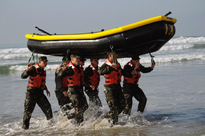 Free stock image of Military Men on the Shore created by Pixabay