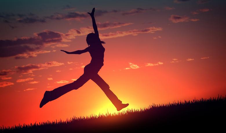 Free stock image of Young Woman Jumps at Sunset created by Jack Moreh
