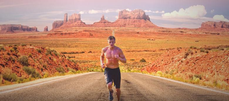 Free stock image of Runner on Monument Valley created by Jack Moreh