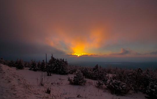 Winter Sunset in Fichtelberg - Free Stock Photo