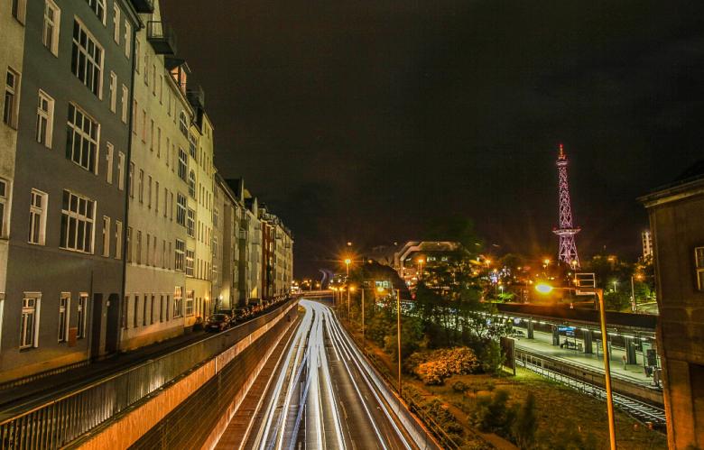 Free stock image of Autobahn A100 at Night created by Oliver Puppel