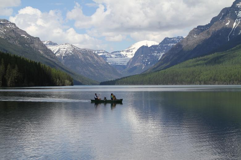 Free stock image of Bowman Lake created by Pixabay