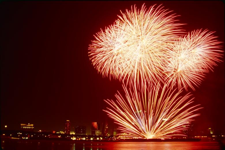 Free stock image of Fireworks in the City created by Pixabay