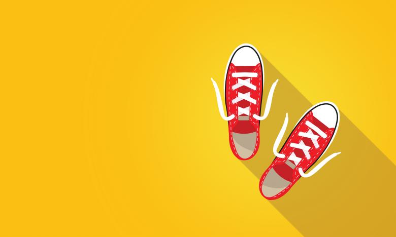 Free stock image of Red Sneakers on Bright Yellow Background created by Jack Moreh
