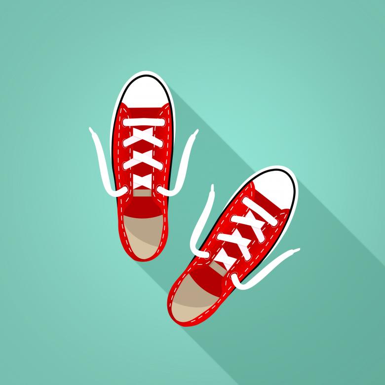 Free stock image of Red Sneakers on Turquoise Background created by Jack Moreh