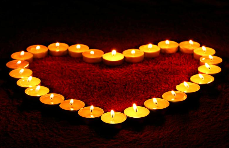 Free stock image of Heart of candles created by svklimkin