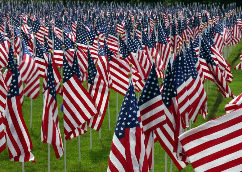 Free stock image of American Flags created by Pixabay