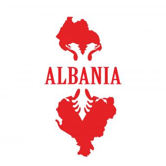 Albania map outline stamp - Free Stock Photo