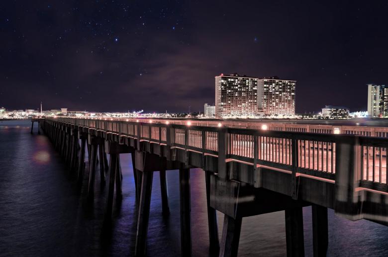Free stock image of Pier at Night created by Pixabay