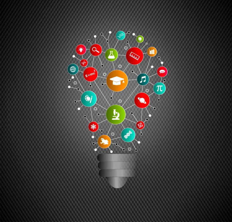 Free stock image of Virtual Lightbulb with Education and Learning Icons created by Jack Moreh