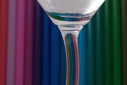 Free Stock Photo of Glass and Colored Pencils