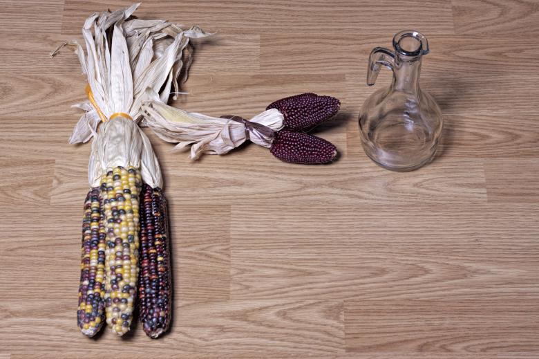 Free stock image of Corn and oil bottle created by Geoffrey Whiteway