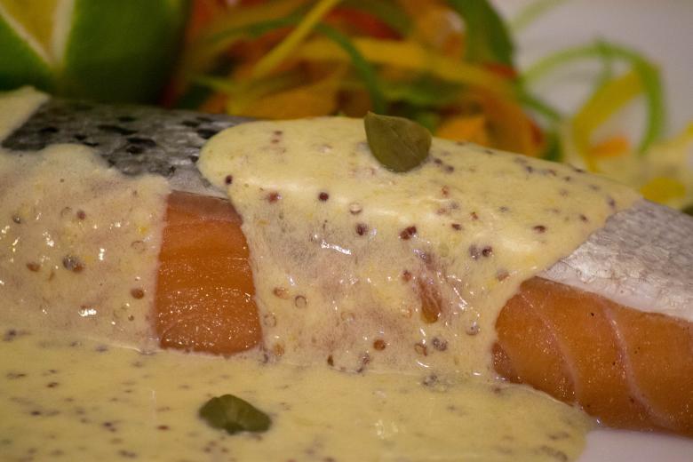 Free stock image of Salmon with Sauce Appetizer created by Ayman Taher
