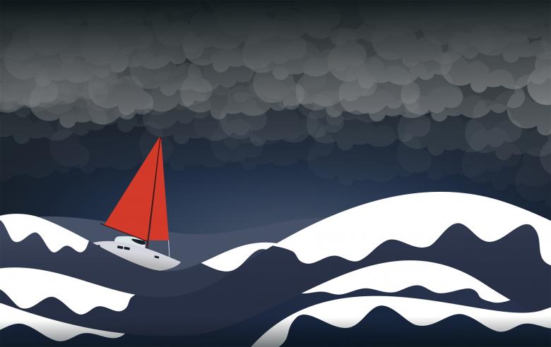Free stock image of Rough Seas - Alone in the Storm - Challenge and Danger Concept created by Jack Moreh