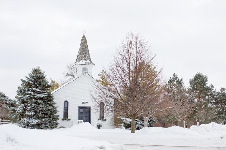 Free stock image of Church in Winter created by Pixabay
