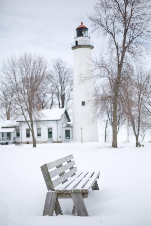 Free stock image of Lighthouse in Winter created by Pixabay