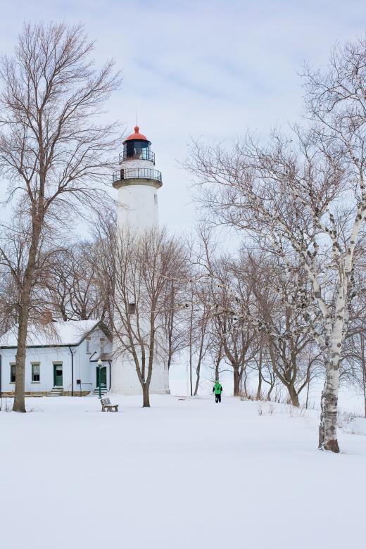 Free stock image of Lighthouse in Winter created by Pixabay