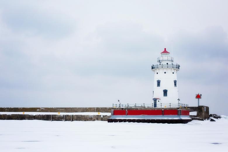 Free stock image of Lighthouse in Winter created by Pixabay