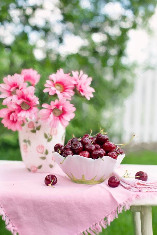 Free stock image of Cherries in a Bowl created by Pixabay