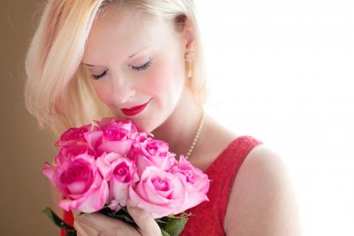 Woman With Roses - Free Stock Photo