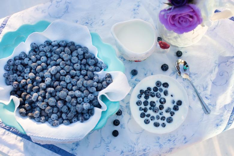 Free stock image of Blueberries on the Table created by Pixabay
