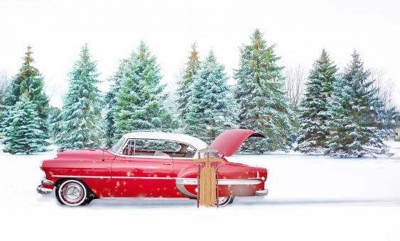 Free Stock Photo of Red Vintage Car